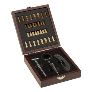 4 Piece Wine and Chess Set