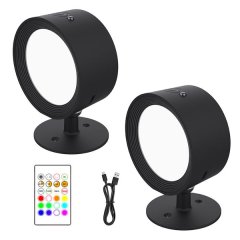 2 Piece LED Wall Mounted Rechargeable Lights with Remote &amp; Touch Control