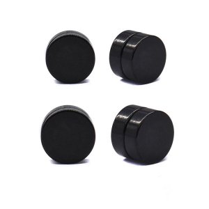 Xcalibur 10 &amp; 12mm Black Round Magnetic Earrings