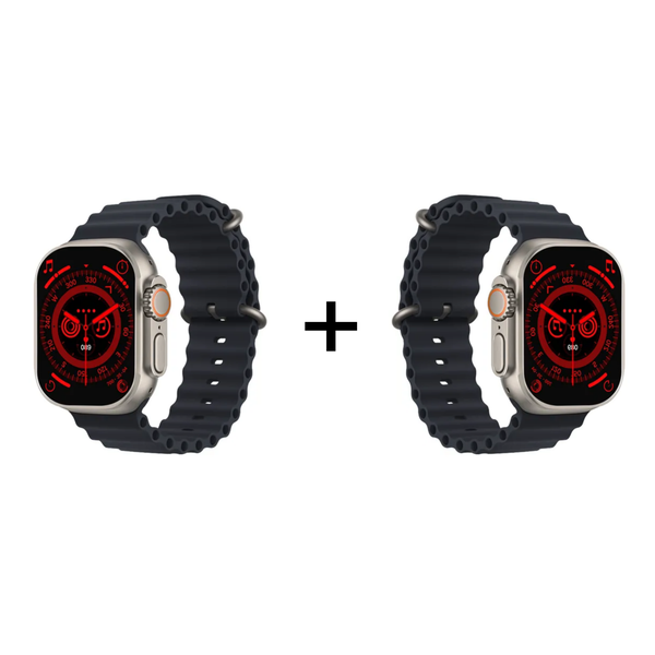 His &amp; Hers Black &amp; Black Fitness Tracker Smart Watch Series 8 Combo