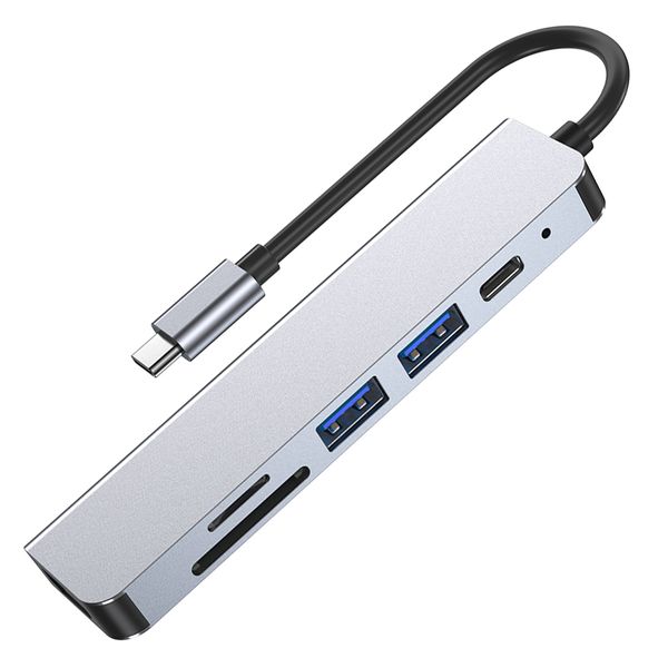 USB C 100W PD 4K HDMI 6-in-1 Hub Adapter Compatible with MacBook Air Pro
