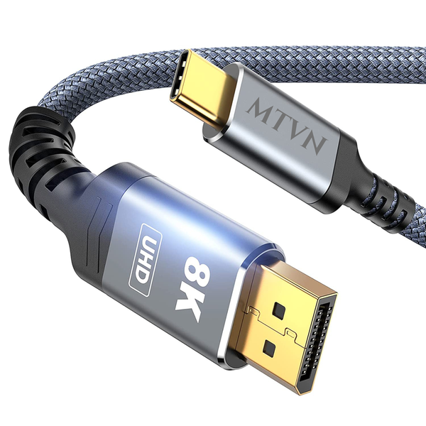 MTVN USB C to DisplayPort, Thunderbolt 3 Compatible Cable (8K-60Hz) - 1.8m