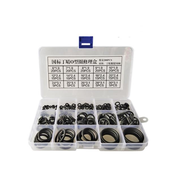 CMU 200PC O-Ring Assortment Kit - 15 Sizes Silicone Rubber Sealing Rings