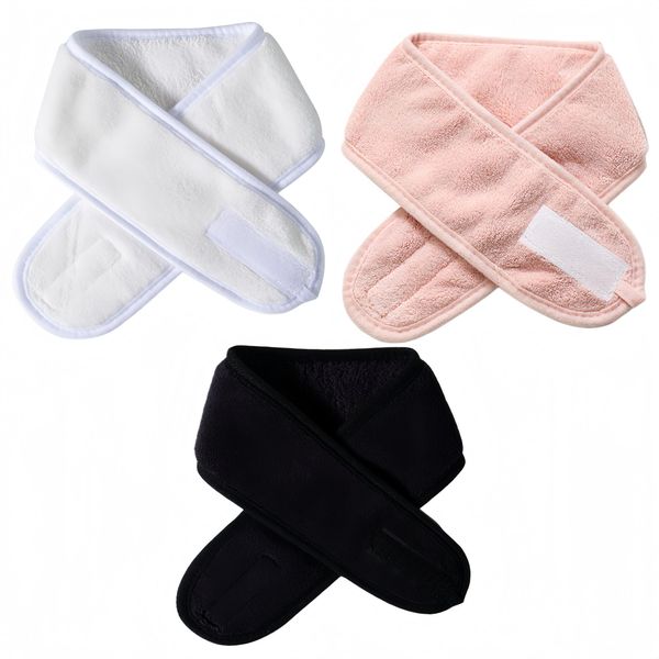 Handaiyan 3Pack Spa Facial Headband Make Up Wrap Head for Shower,Adjustable
