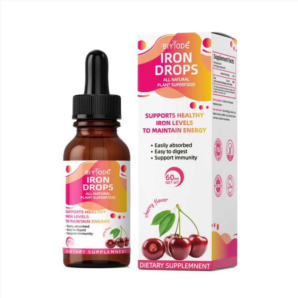 Biyode 60ml Liquid Iron Supplement with Vitamin C B12 and Folic Acid