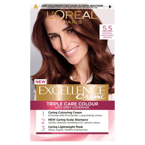 LOreal Excellence Creme Permanent Hair Dye 5.5 Natural Mahogany Brown