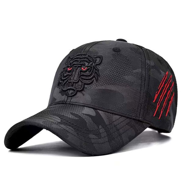 New Camouflage Tiger Head Embroidered Baseball Cap Sun Protection Visor Hat