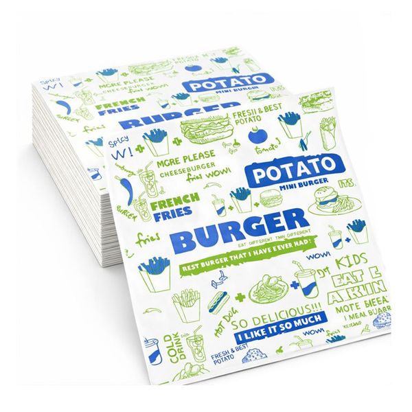100 Pieces Baking Sheets Sandwich Wrapping Paper for Party, Festival Picnic