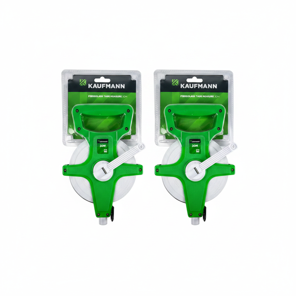 Kaufmann 30m Fiberglass Tape Measure - Durable &amp; Retractable - 2 Pack