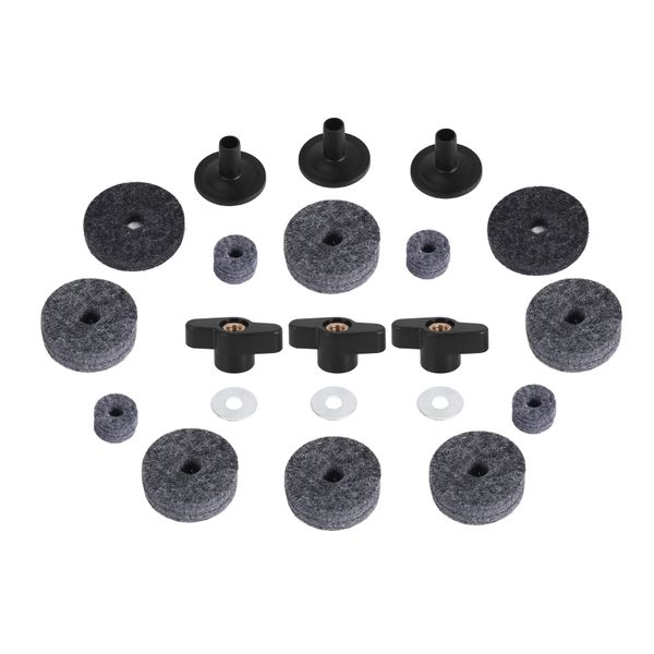 Hi-Hat Clutch Felt Cymbal Stand Sleeves - Grey - 21 Piece