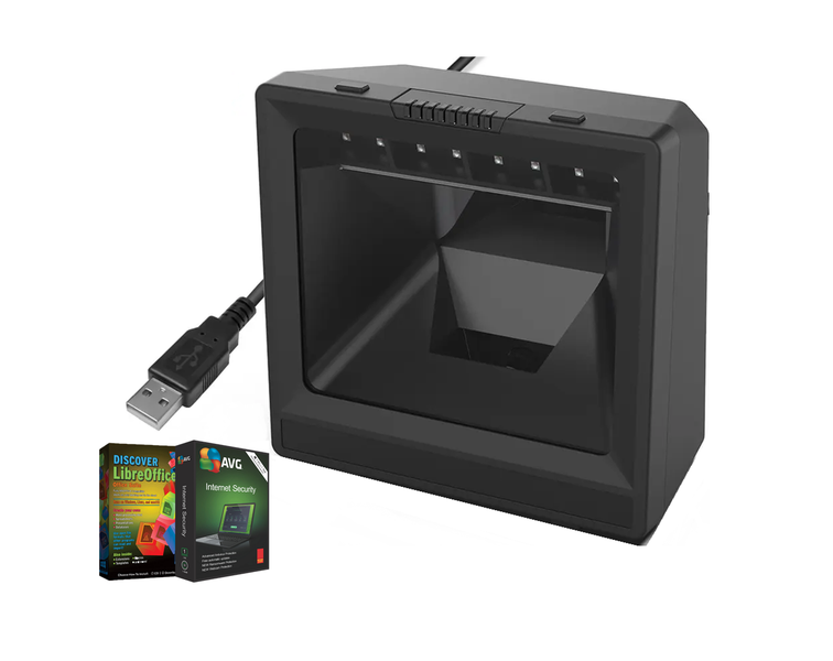 Desktop Barcode Scanner USB (1D,2D,QR) 2D Omnidirectional-Hands Free