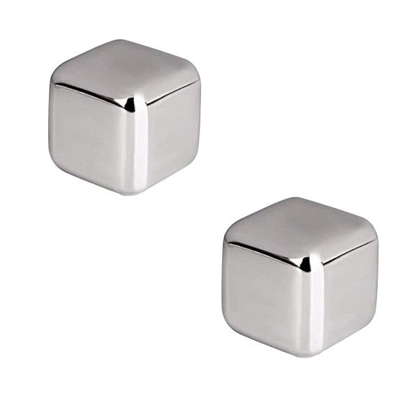 2pcs - Stainless Steel Reusable Ice Cubes - Silver