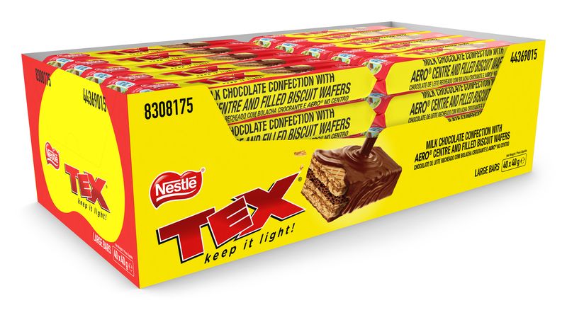 Nestlé Tex Milk Chocolate Bars - 40 x 40g | Nougat &amp; Milk Chocolate Pack