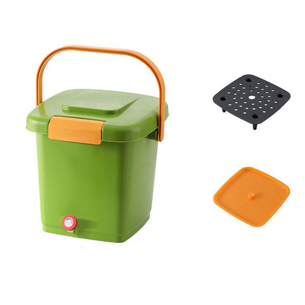 Kitchen Compost Bin with Double Lid Reusable