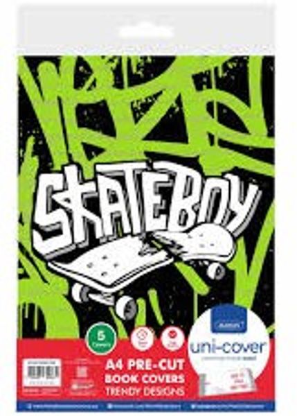 Marlin A4 PreCut Book Covers Stakeboy - 5 Pack