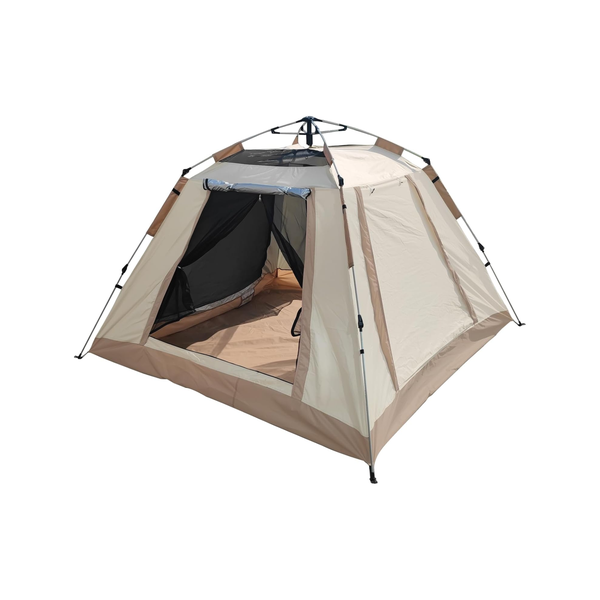 Square Pop-Up 4-Person Instant Camping Tent for Outdoor Family Use