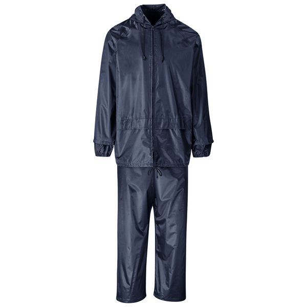 Weather Polyester/PVC Rainsuit - Navy - 2XL