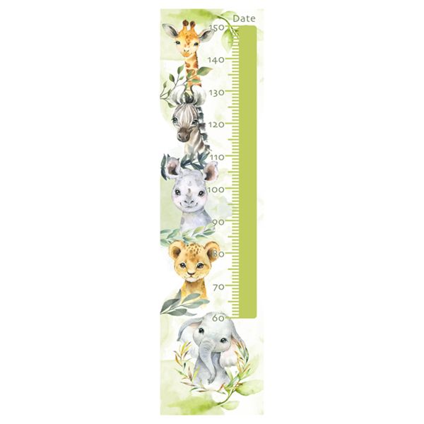 Nursery Wall Art - Vinyl Height Chart - Baby Animal Safari Theme