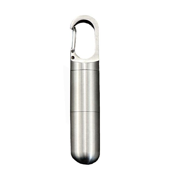 Stainless Steel Portable Pill Case - Dual-Layer with Spring Clip