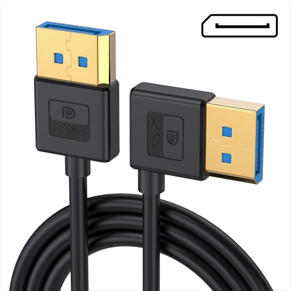 8K60Hz 4K144Hz Video Audio Cord for Laptop Pc Monitor Upward Bend