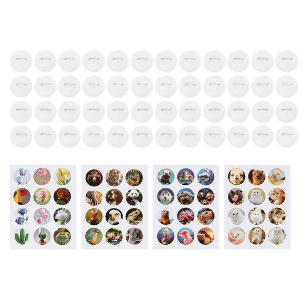 Simple Badges Button Maker Machine Button Part 48Pcs Button Parts