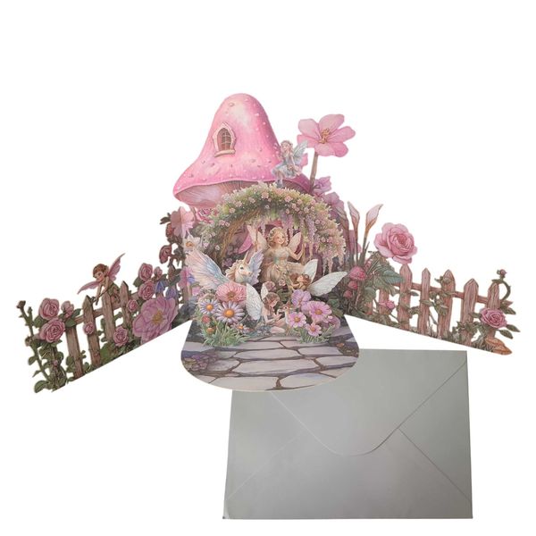 3d Pop-up Fairy Garden Greeting Card for Birthdays and Events