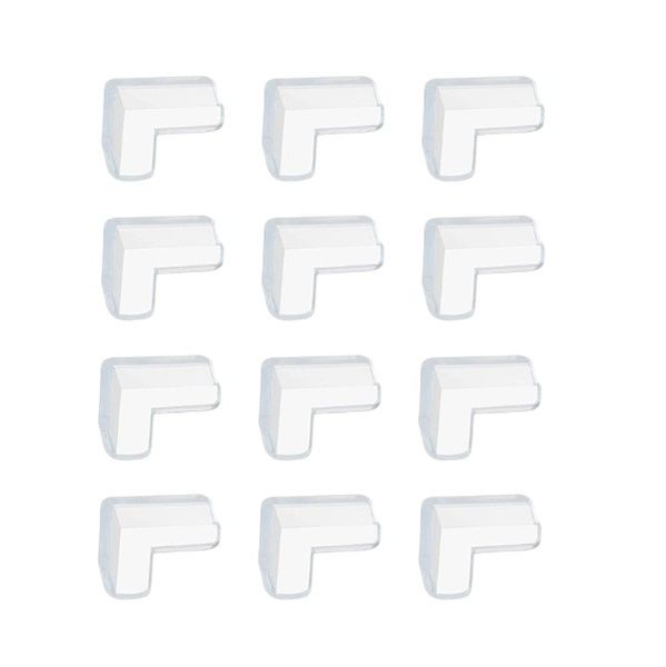 12 Pack - L-Shaped Silicone Corner Guards - Clear