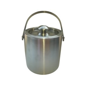 Stainless Steel Double Wall Ice Bucket With Handle And Lid
