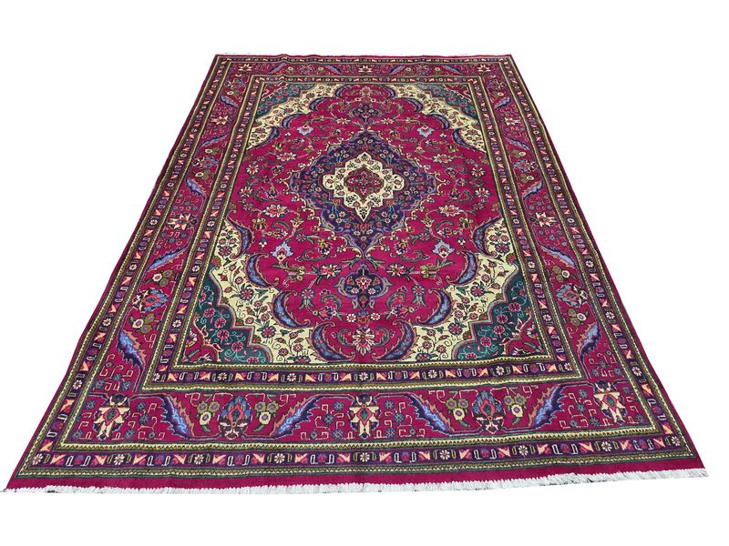 Top Persian Rugs Pink-Green Wool Floral 345 x 244 CM