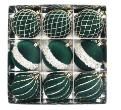 Diamond-Encrusted Velvet Christmas Ball Christmas Tree Decoration-9PCS
