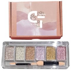 Cleo 6 Colour Glitter Chrome Nail Powder