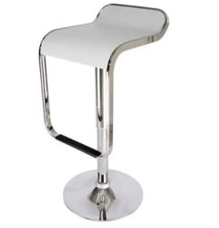 White Stylish Low-Back Pu Leather barstool