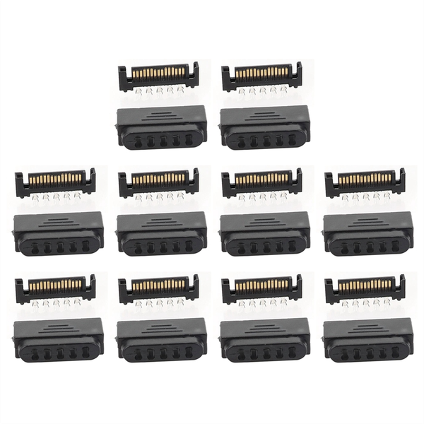 10Pair L29-Sata Plug 5 Holes SATA Male SATA Male Socket Serial Port 15P Pow