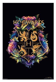 Harry Potter - Floral Crest Poster