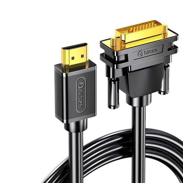Biaze HDMI to DVI-D Adapter Cable, Male to Male, Bidirectional 1080P, 1.8m