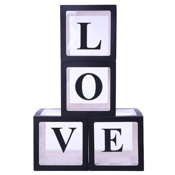 Black Love Letter Decorations Boxes - Baby Showers &amp; Birthday Parties