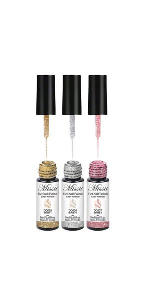 3-Piece Glitters Nail Gel Polish