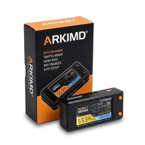 ARKIMD 2025NerdMiner V2 78kh/S Hashrate Bitcoin Nerd Miner BTCLottery Miner