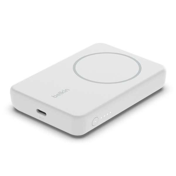 Belkin - Magnetic Wireless PowerBank 5000 Mah + Stand for iPhone - White