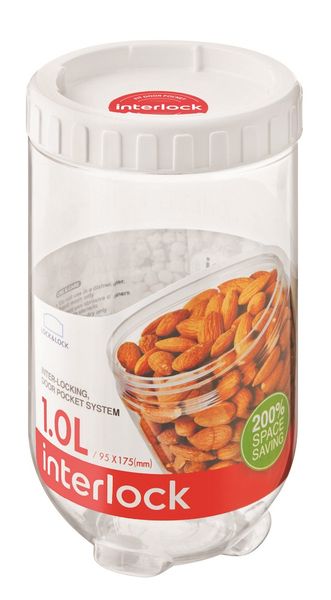 Lock &amp; Lock - Container and Interlock Lid - 1 Litre - White