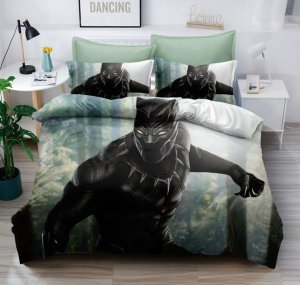 Linen Boutique - Kids Duvet Cover Set-BlackPanther-Forest