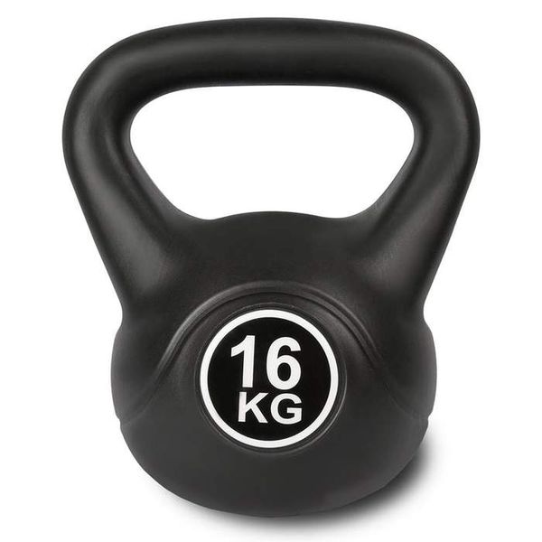 16kg Kettlebell Fitness Exercise Strength Training Workout - Black