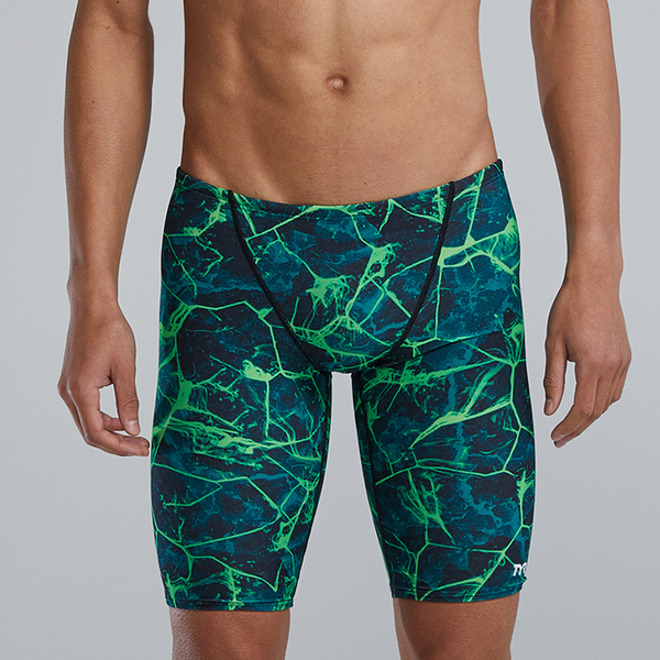 TYR Durafast Elite Synapse Print Jammer Green (Lined)