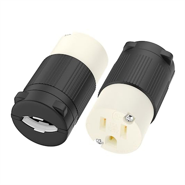 2-Pack Nema 5-15R Cord Plug Cord Outlet 15 Amp 125 Volt 2 Pole 3 Wire