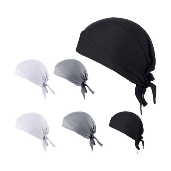 Kingdushi 6Pcs Cooling Durag Headwraps, Sweat Wicking Pirate Bandana Caps