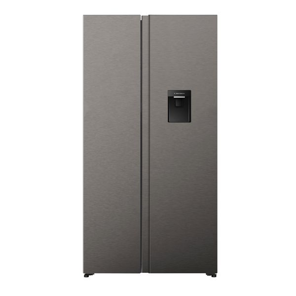 Hisense 541L No Frost Side by Side Fridge with Water Dispenser-Inox