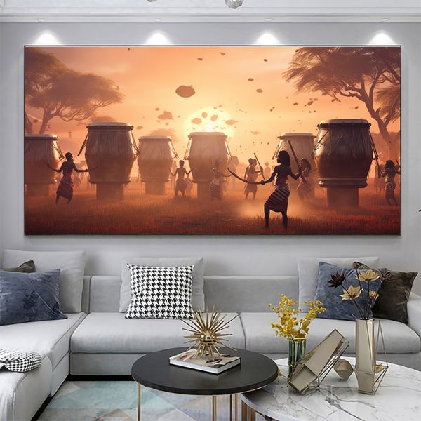 hest measurements: Canvas Wall Art -Drums of the Savannah - 0350
