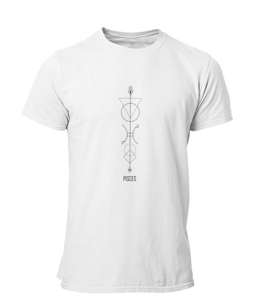 PepperSt Mens White T-Shirt - Pisces