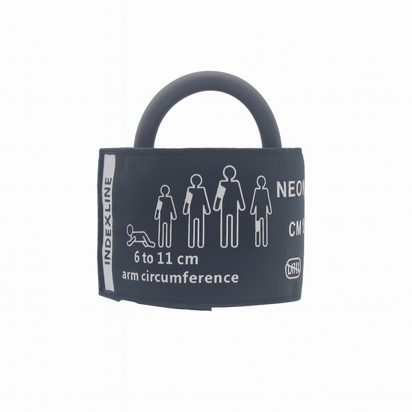 Neonatal NIBP Cuff 6-11 cm, 1-Tube, Latex-Free (Reusable)
