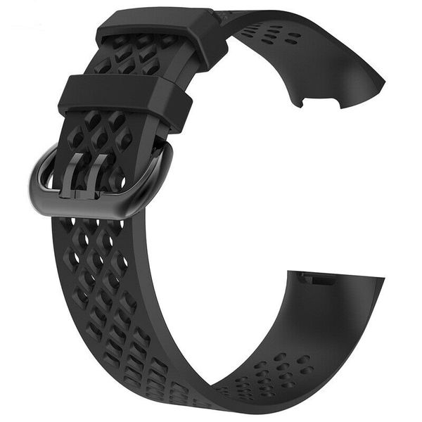Mesh Breathable Silicone Band Compatible with Fitbit Charge 3/3SE/4 -Black